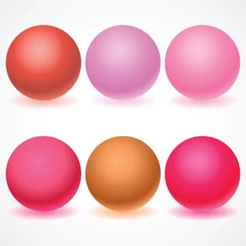 Set of multicolored spheres with shadows Stock Illustration