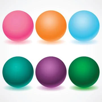 Set of multicolored spheres with shadows Stock Illustration
