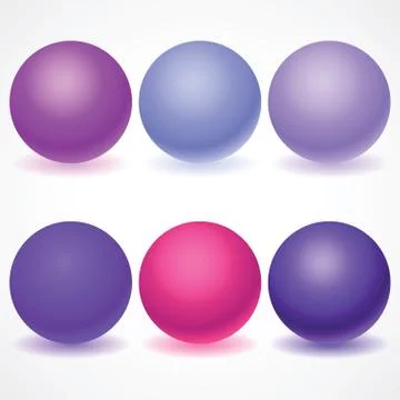 Set of multicolored spheres with shadows Stock Illustration