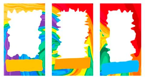 Set of multicolored templates (frames). Illustrazione stock
