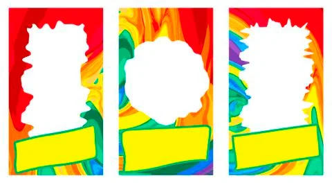 Set of multicolored templates (frames). Stockillustratie