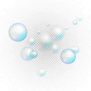 Set of multicolored transparent soap bubbles Stock-Illustration