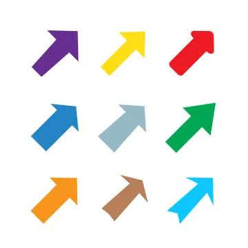 Set of multicolored various arrows Stock Illustration