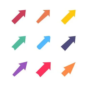 Set of multicolored various arrows Stock Illustration