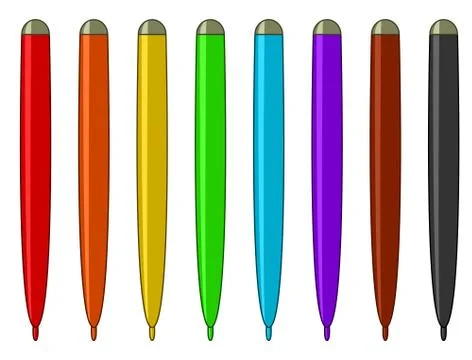 Set of multicoloured felt-tip pens Stock Illustration