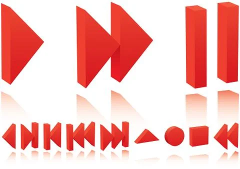 Set of multimedia navigation symbols. Stock Illustration