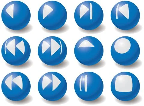 Set of multimedia navigation symbols. Stock Illustration