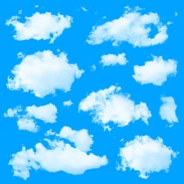 Set of multiple clouds isolated Stock Photos