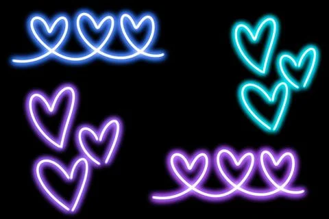 Set of multiple hearts. Drawn shape for design. Valentine's day concept Illustrazione stock