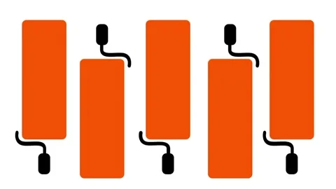 Set of Multiple Orange Paint Rollers Stock Footage 335575149
