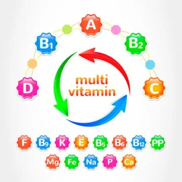 Set MultiVitamins Stock Illustration