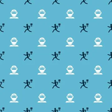 Set Murder and Thief mask on seamless pattern. Vector Stock Illustration