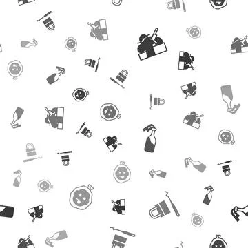 Set Murder, Lock picks for lock picking, Cocktail molotov and on seamless Stock Illustration