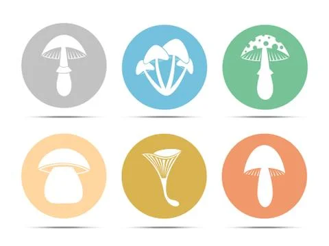 Set mushroom icon Stock Illustration