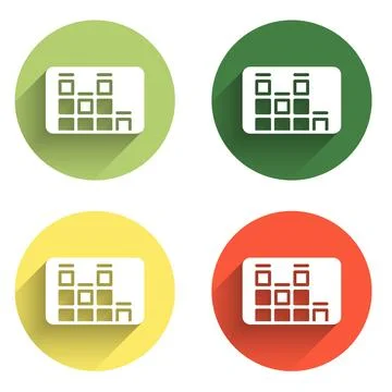Set Music equalizer icon isolated with long shadow background. Sound wave. .. Stock Illustration