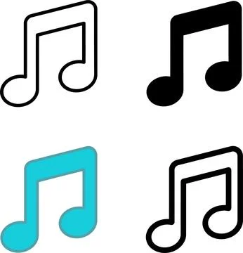 Set of Music Note Icons in Different Styles and Colors 스톡 일러스트