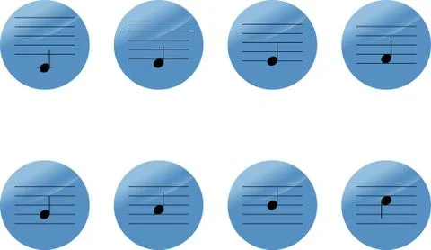 Set of music notes icons Stock Illustration
