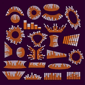 Set of music range equalizer vector design elements 스톡 일러스트