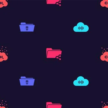 Set Music streaming service, Delete folder, Share and Methane emissions 스톡 일러스트
