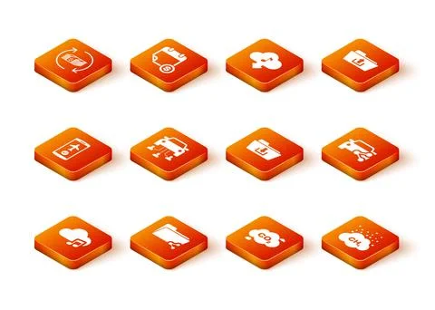 Set Music streaming service, Share folder, Flight mode the mobile, Car sharing Stock Illustration