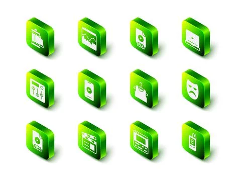 Set Music wave equalizer, FLV file document, Online play video, Drama theatri Illustrazione stock