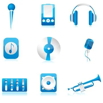 Set of musical component Stock Illustration
