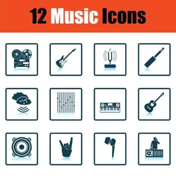 Set of musical icons. Stock Illustration