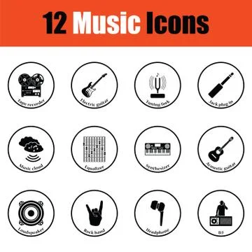 Set of musical icons. Stock Illustration