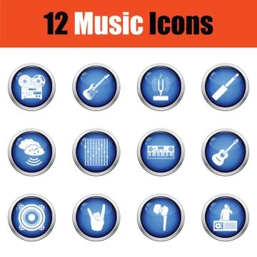 Set of musical icons. Stock Illustration