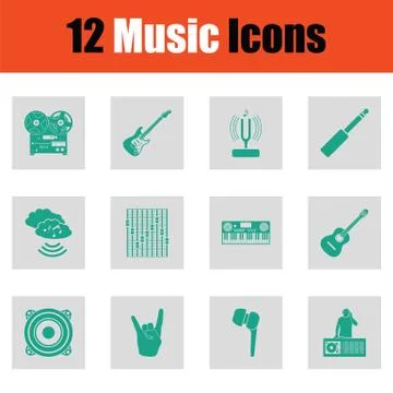 Set of musical icons Stock Illustration