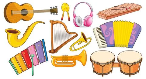 A set of musical instrument Stock Illustration