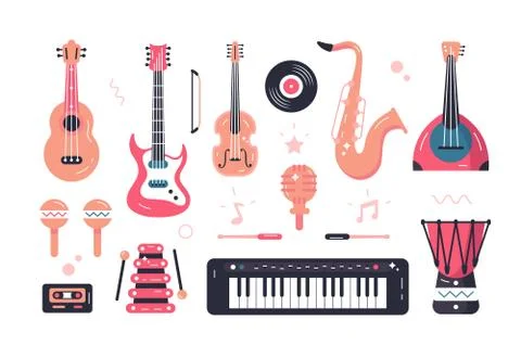 Set of musical instruments Stock Illustration