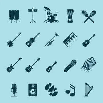 Set of musical instruments Stock Illustration