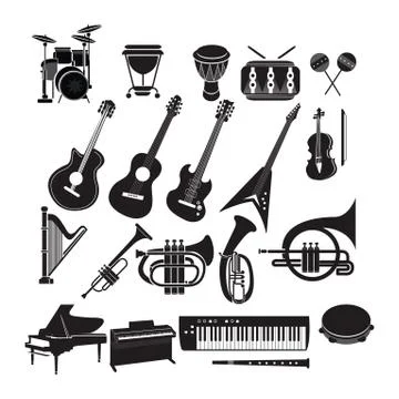 Set of musical instruments Stock Illustration