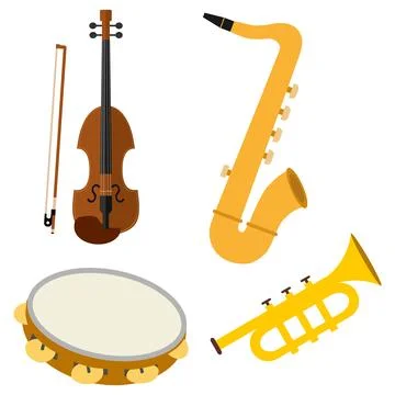 A set of musical instruments Stock Illustration