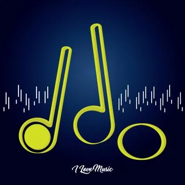 Set of musical notes Stock Illustration