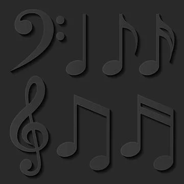 Set of musical notes Illustrazione stock