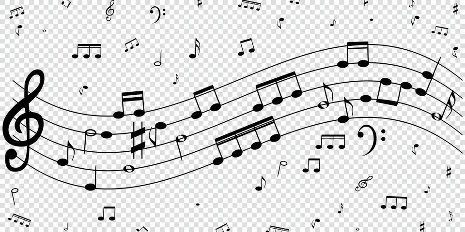 Set of musical notes. Vector Illustration Illustrazione stock