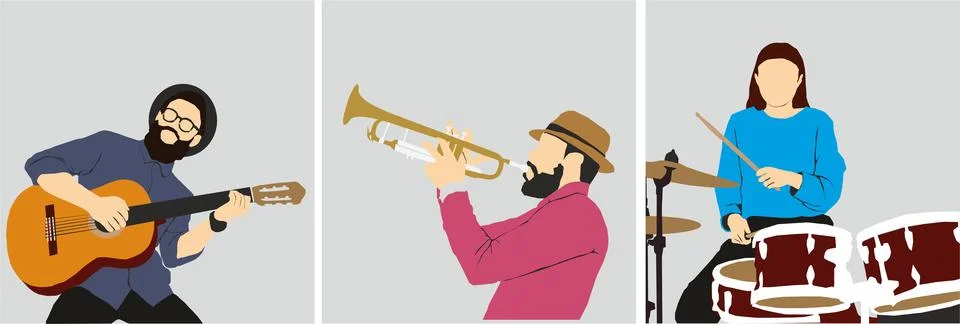 Set of musicians	 Stock Illustration