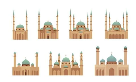 Set of Muslim mosque vector illustration Stock-Illustration