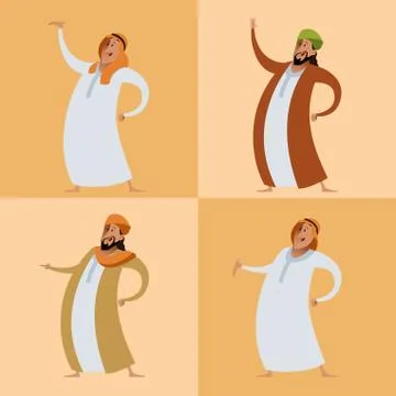 Set of muslims Illustrazione stock