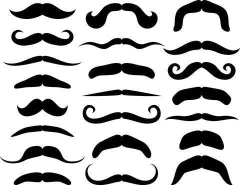 Set of mustache Stock Illustration