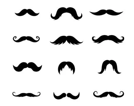 Set of mustaches Stock Illustration