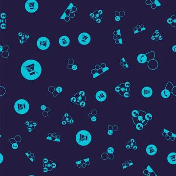 Set Mute microphone, Video chat conference, Meeting and on seamless pattern Stock Illustration