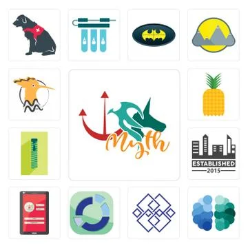 Set of myth, free brain, generic, sector, login screen, established, zipper,  Illustrazione stock gratuita