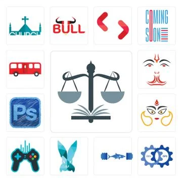 Set of naacp, devops, gymshark, deceit, free gaming, durga, photoshop, anjane Free Stock Illustration