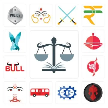 Set of naacp, spartan, devops, bus, anjaneya, karate, bull, foodora, deceit i Free Stock Illustration