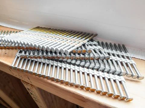 Set of nails for house construction 库存照片