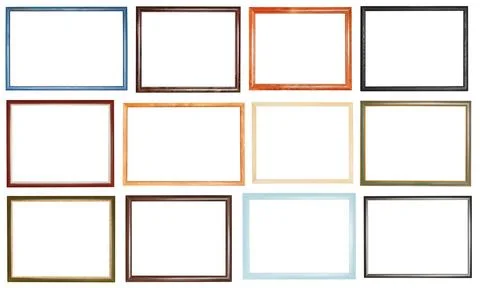 Set of narrow simple picture frames set of narrow simple picture frames wi... Stock Photos