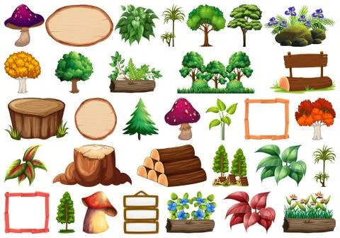 Set of nature element Stock Illustration